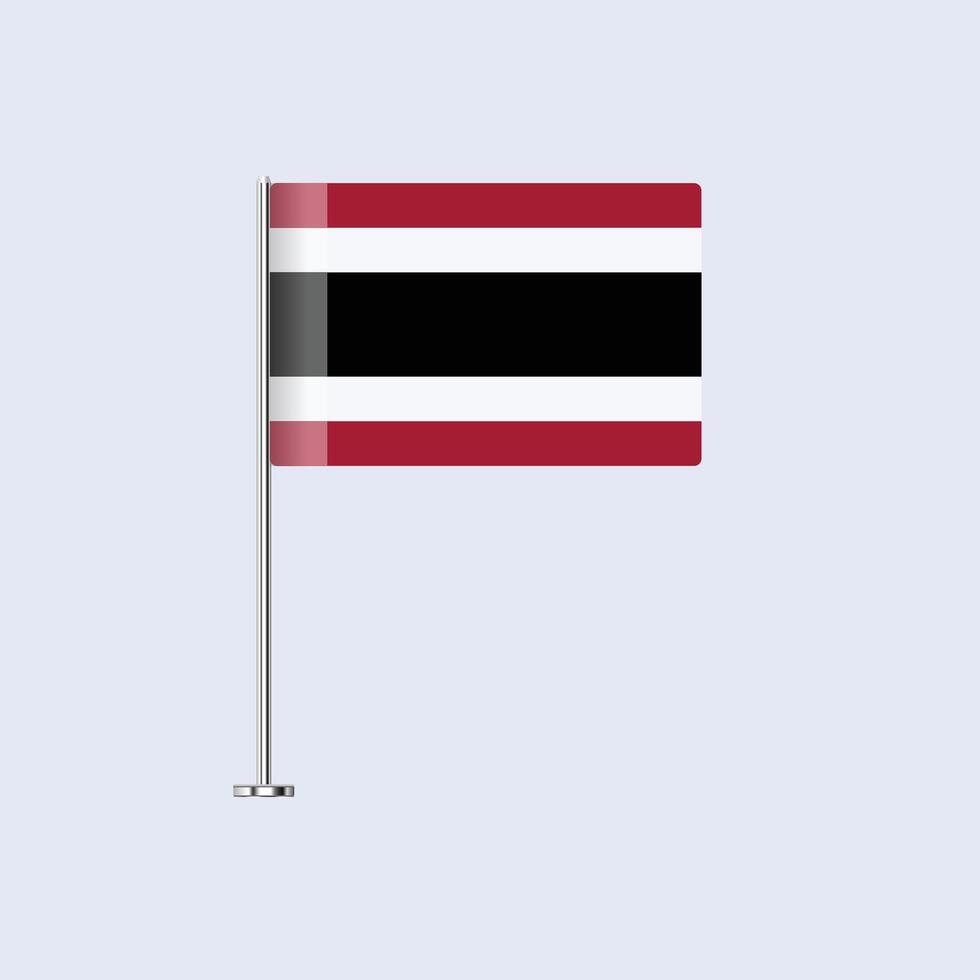 Isolated Thailand Table Flag on Pole, Thai Flag Design for Print and Web vector