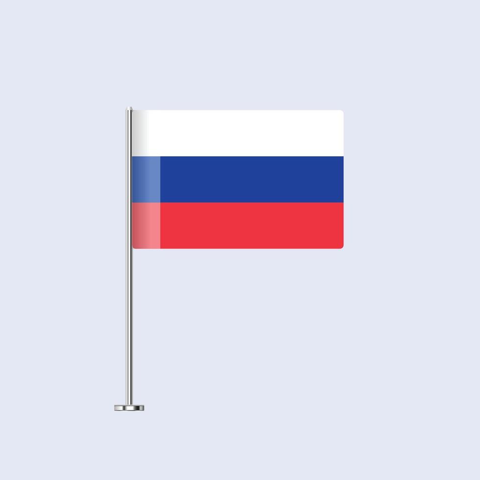 Isolated Russia Table Flag on Pole, Russian Flag Design for Print and Web vector