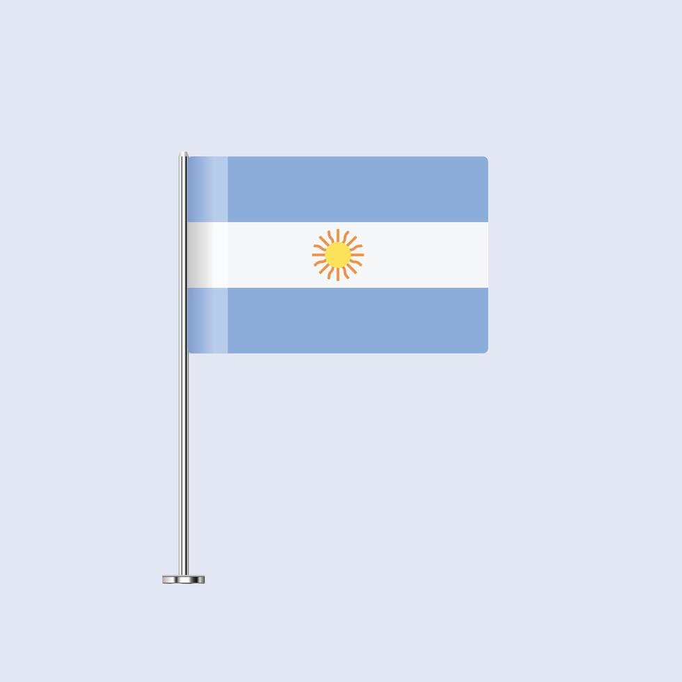 Isolated Argentina Table Flag on Pole, Argentine Flag Design for Print and Web vector
