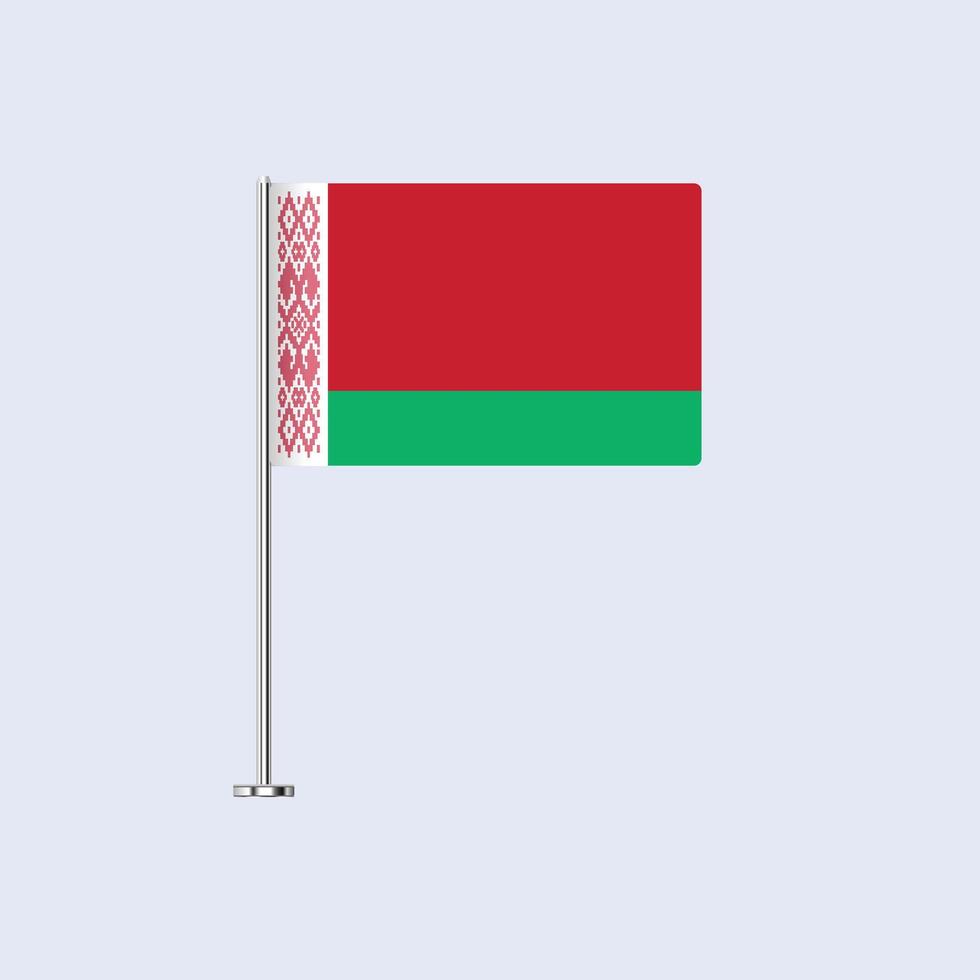 Isolated Belarus Table Flag on Pole, Belarusian Flag Design for Print and Web vector