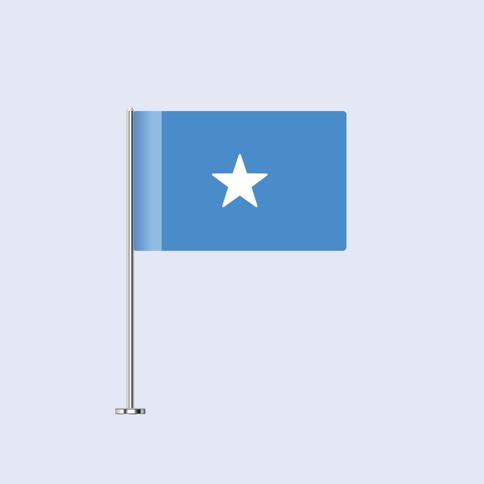 Isolated Somalia Table Flag on Pole, Somali Flag Design for Print and Web vector