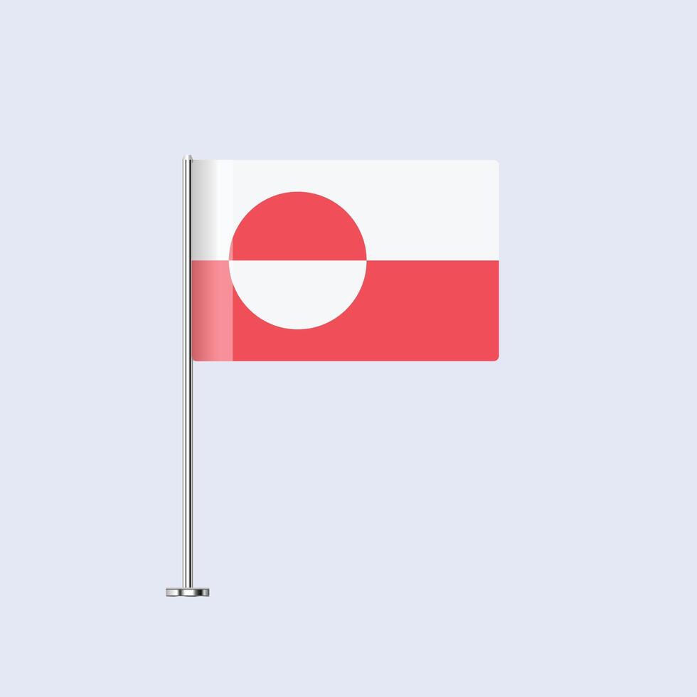 Isolated Greenland Table Flag on Pole, Greenlandic Flag Design for Print and Web vector