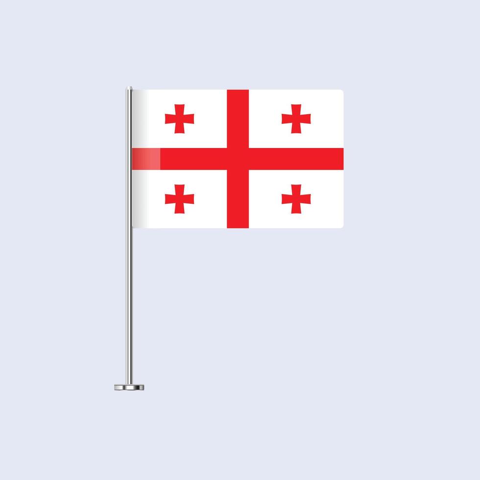Isolated Georgia Table Flag on Pole, Georgian Flag Design for Print and Web vector