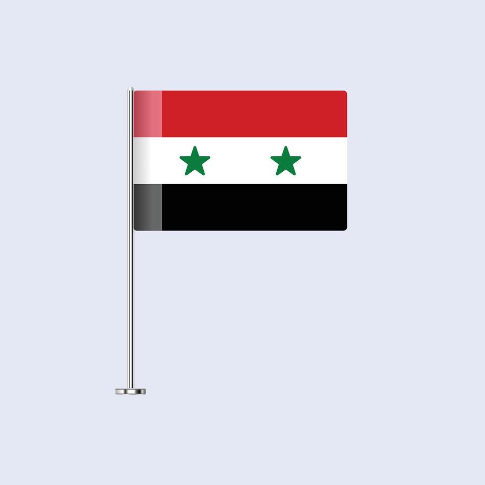 Isolated Syria Table Flag on Pole, Syrian Flag Design for Print and Web vector