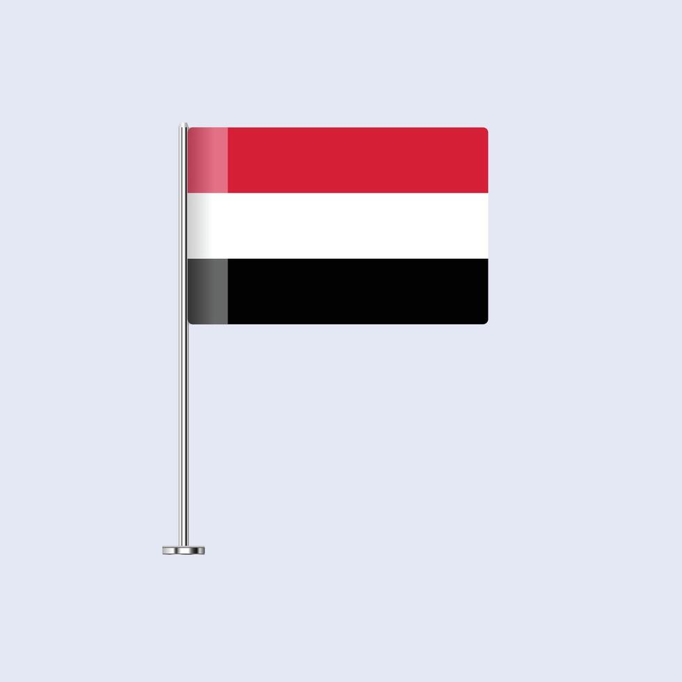 Isolated Yemen Table Flag on Pole, Yemeni Flag Design for Print and Web vector