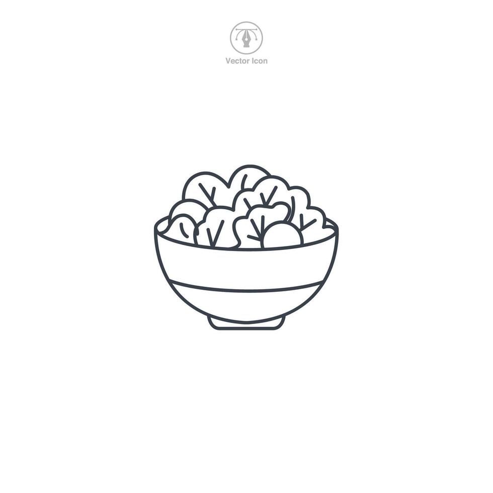 Salad icon theme symbol illustration isolated on white background vector