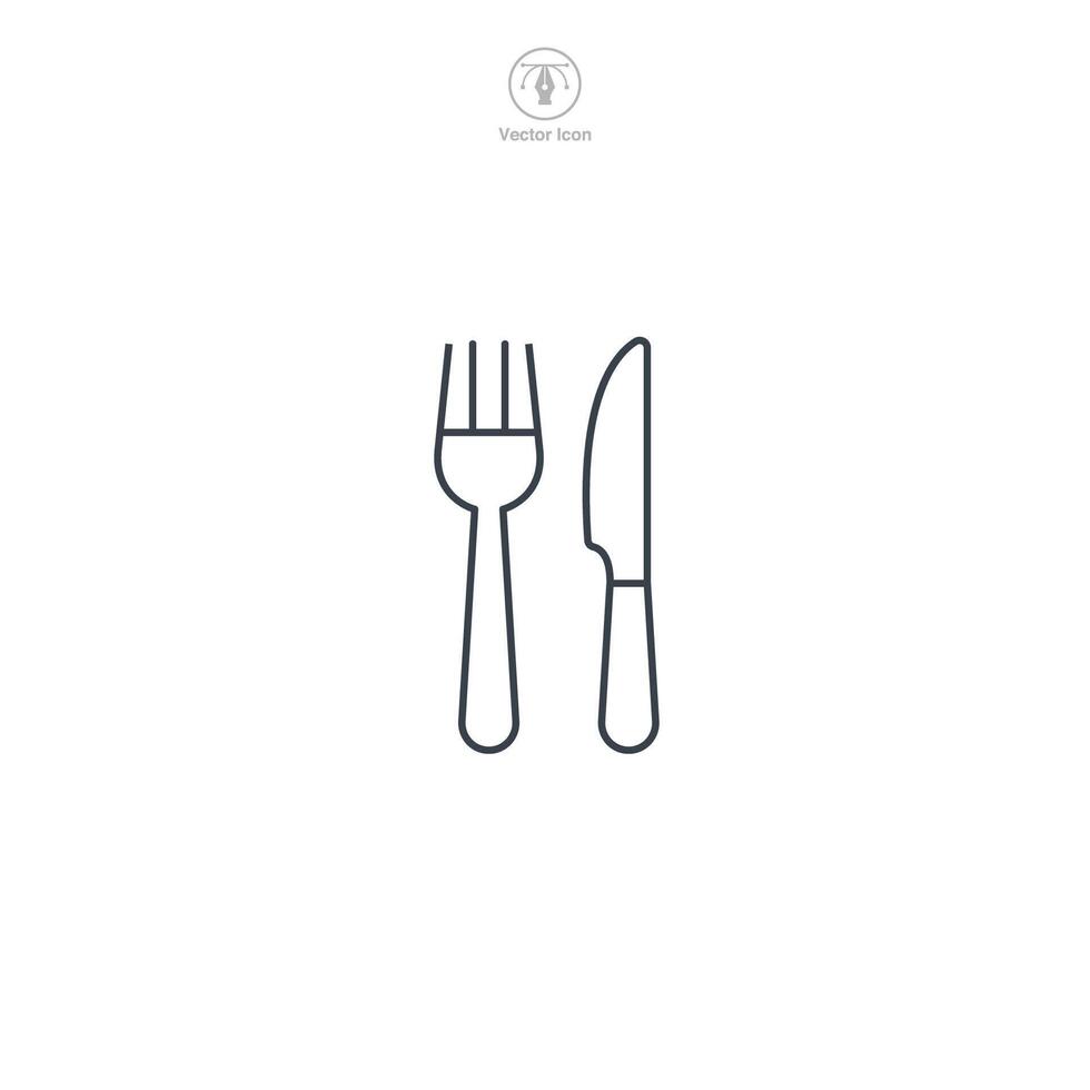 Fork and Knife icon theme symbol illustration isolated on white background vector