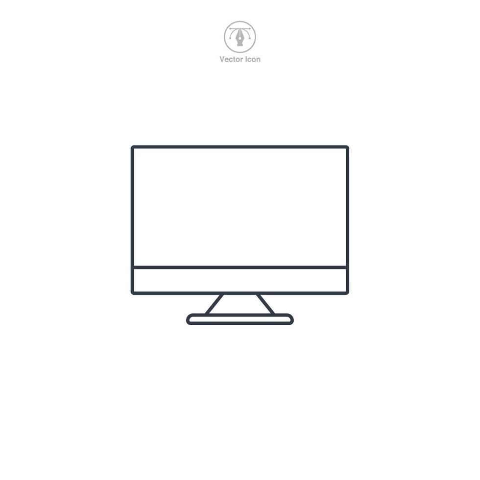 Computer monitor icon symbol illustration isolated on white background vector