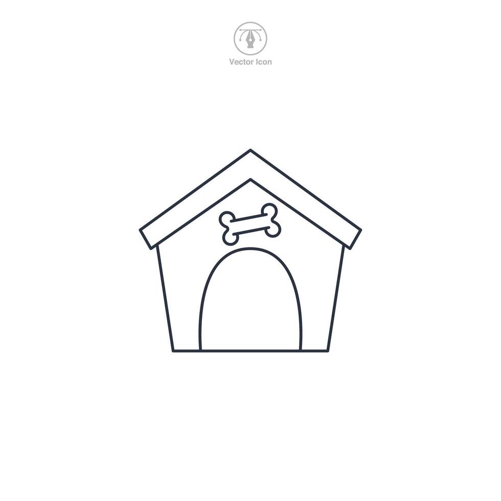 Pet dog house icon symbol illustration isolated on white background vector