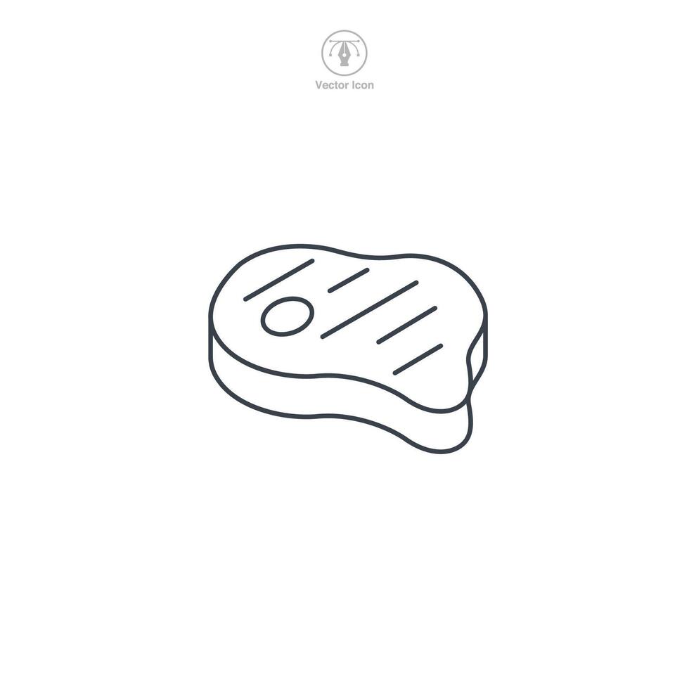 Steak icon theme symbol illustration isolated on white background vector