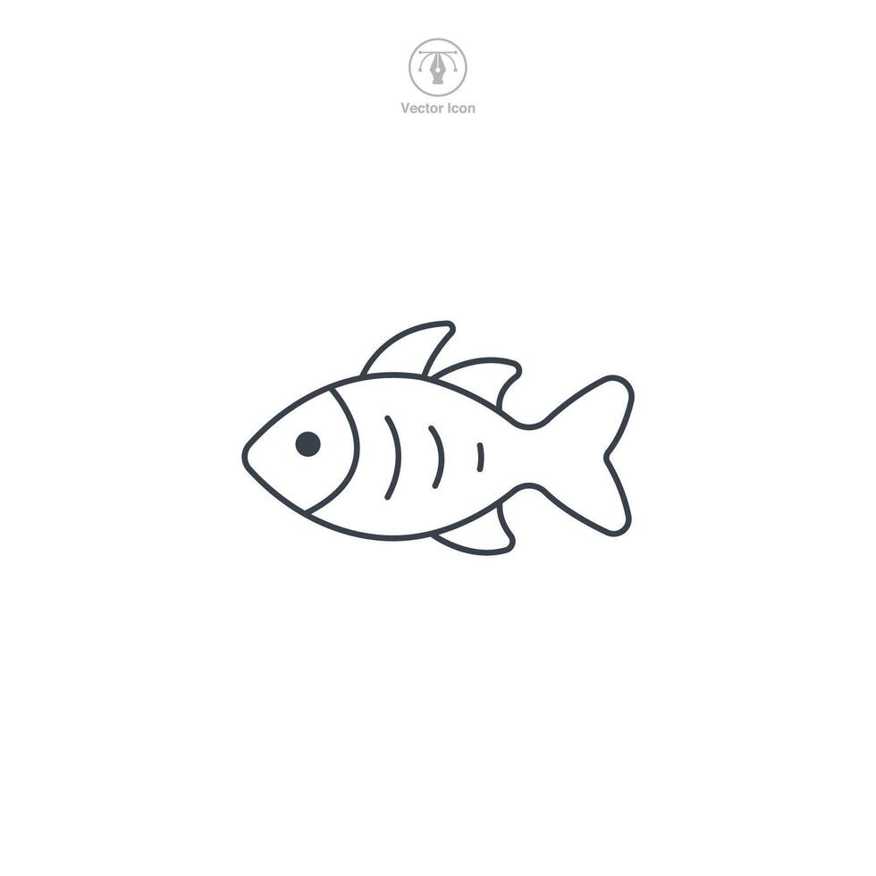 Fish icon theme symbol illustration isolated on white background vector