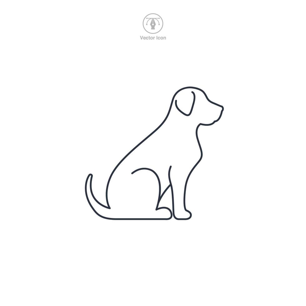 dog sitting icon symbol illustration isolated on white background vector