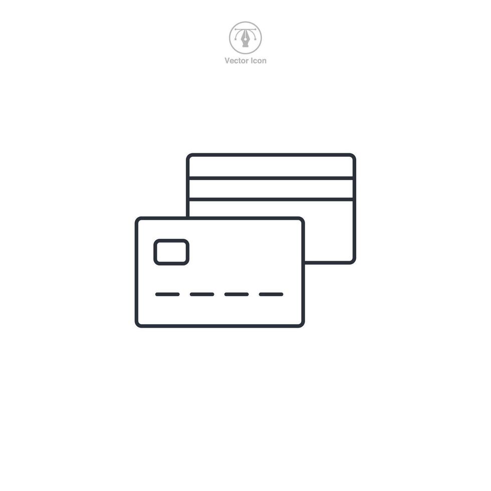 Credit card icon symbol illustration isolated on white background vector