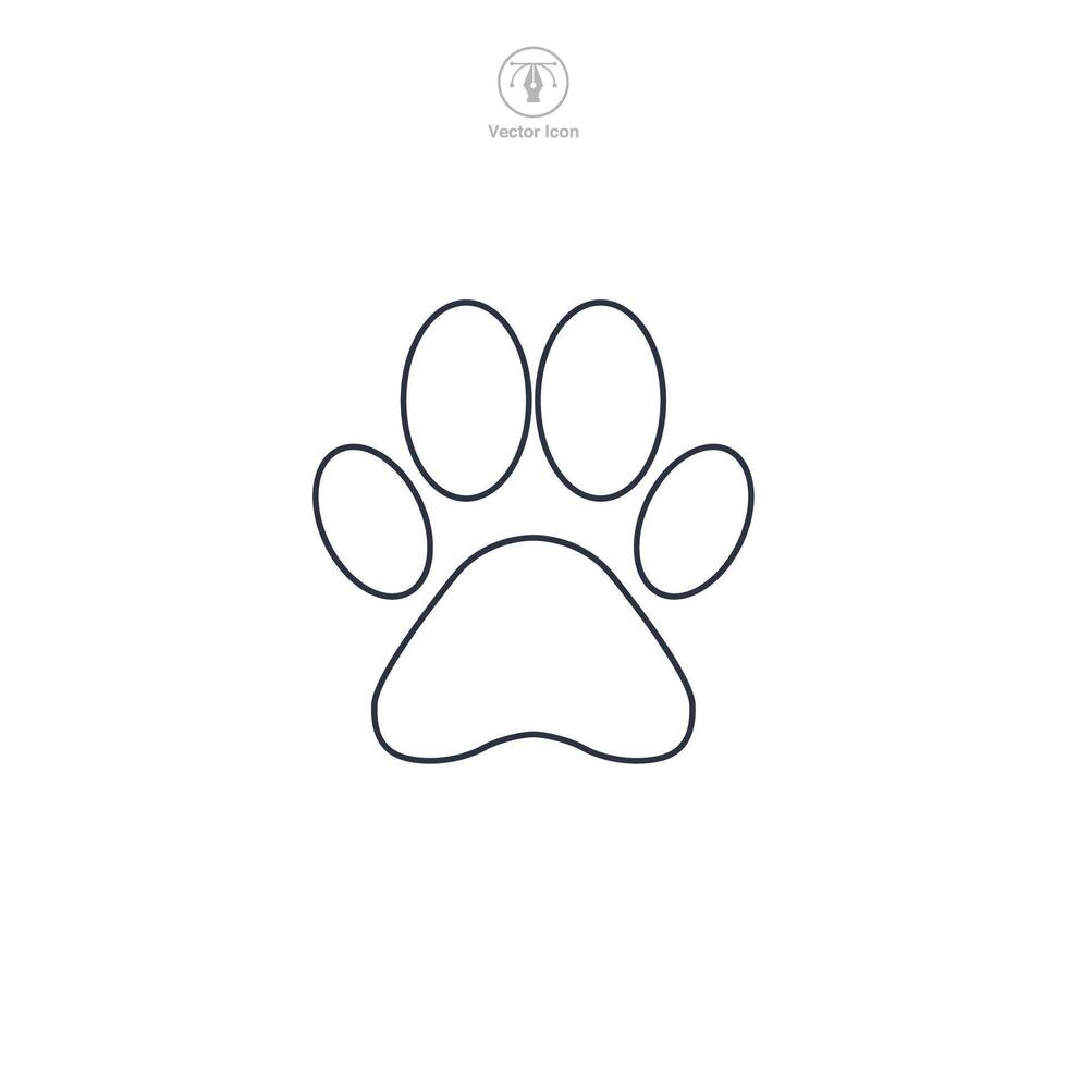 Pet Paw Print icon symbol illustration isolated on white background vector