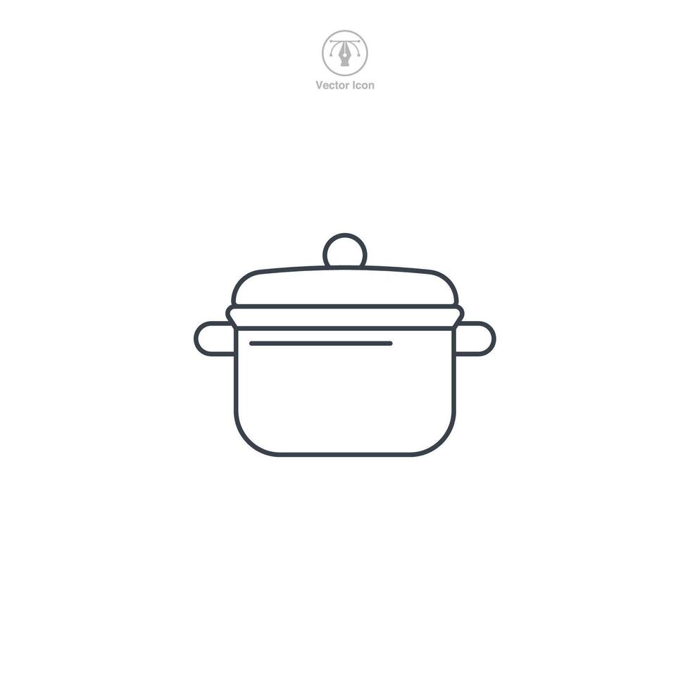 Saucepan, Cooking Pot icon theme symbol illustration isolated on white background vector