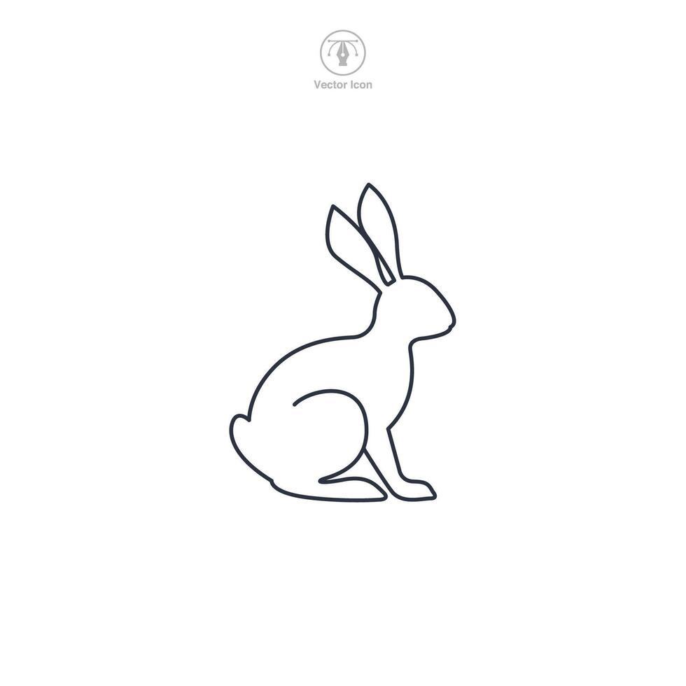 Rabbit icon symbol illustration isolated on white background vector