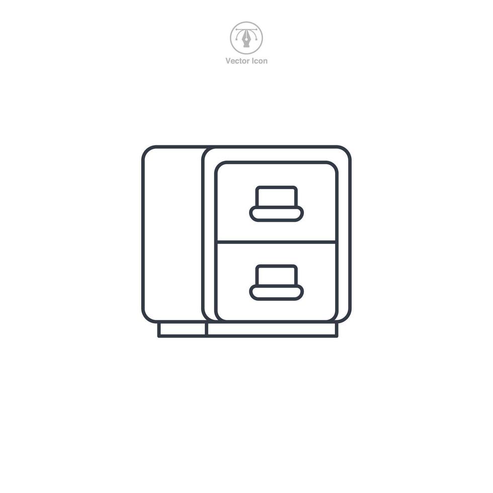 Filing cabinet icon symbol illustration isolated on white background vector