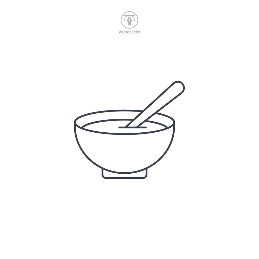 bowl soup icon theme symbol illustration isolated on white background vector