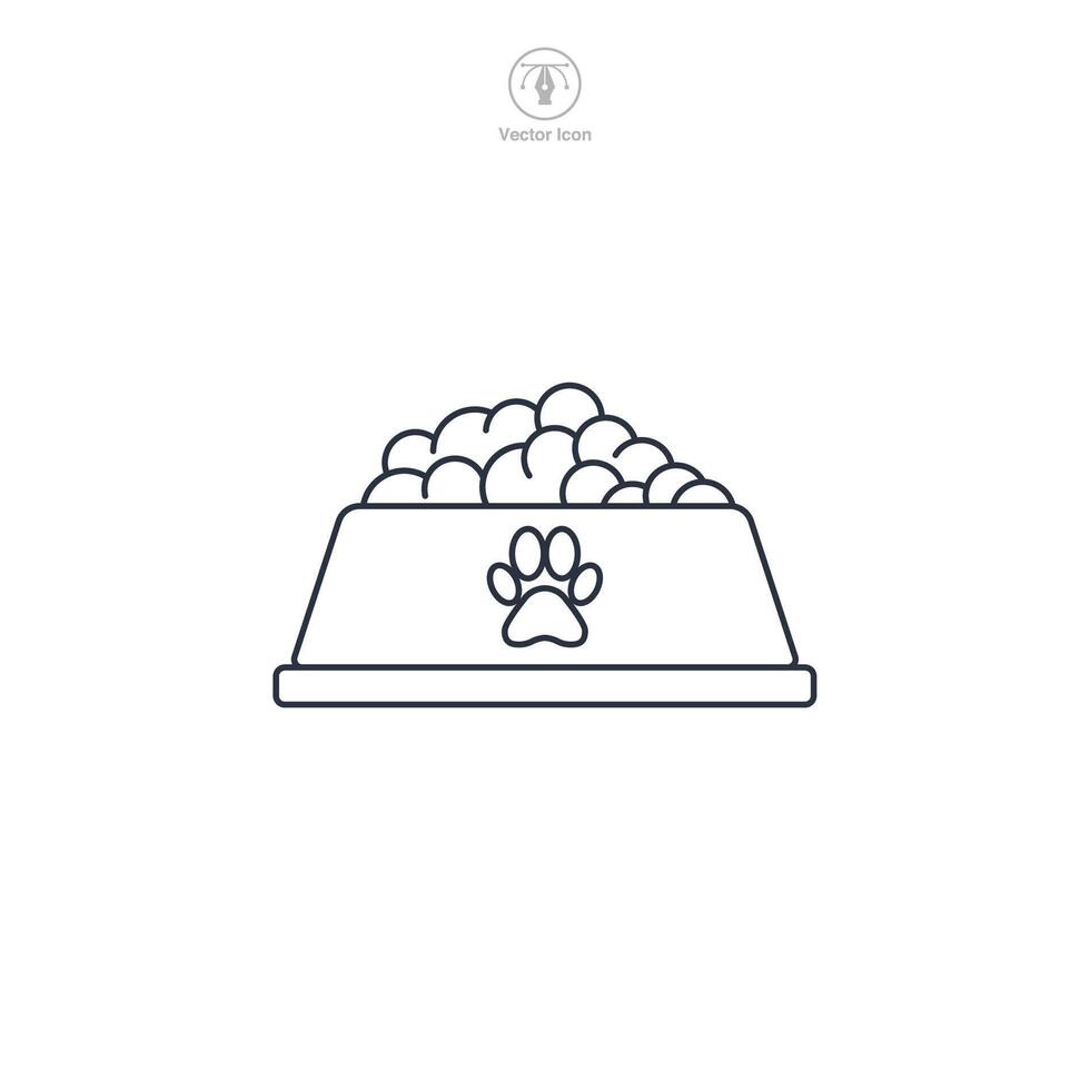 Pet Food Bowl icon symbol illustration isolated on white background vector