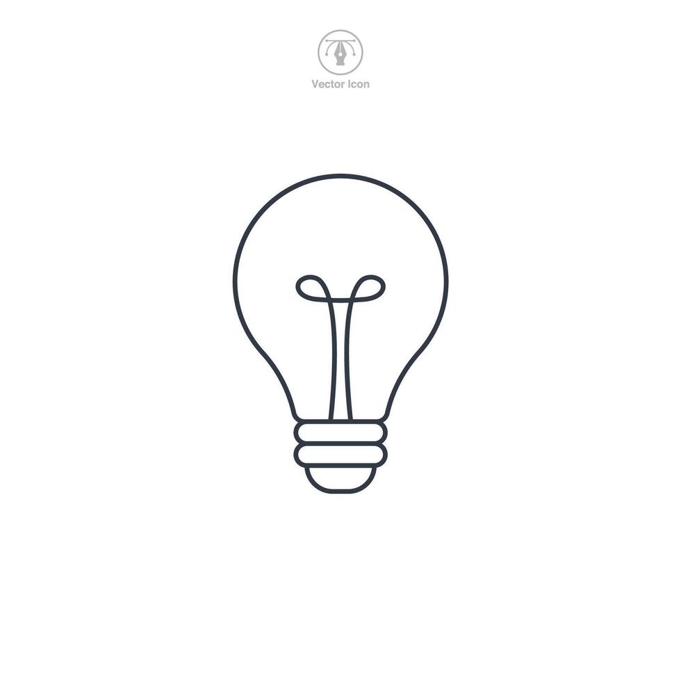 Light bulb icon symbol illustration isolated on white background vector