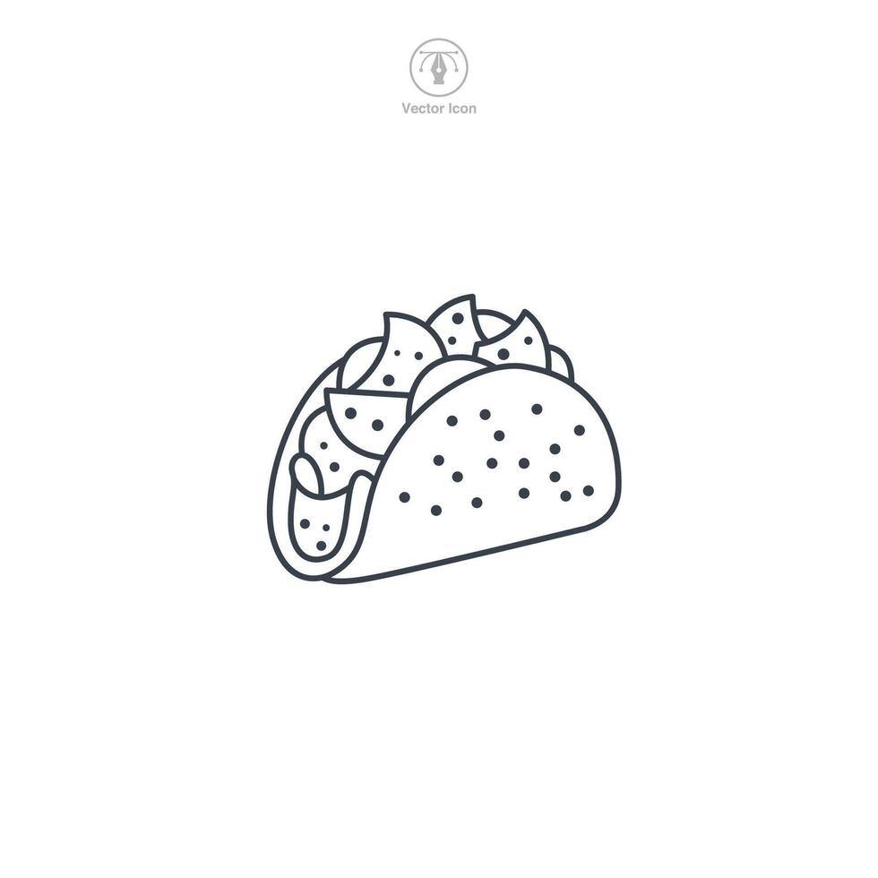 Taco icon theme symbol illustration isolated on white background vector