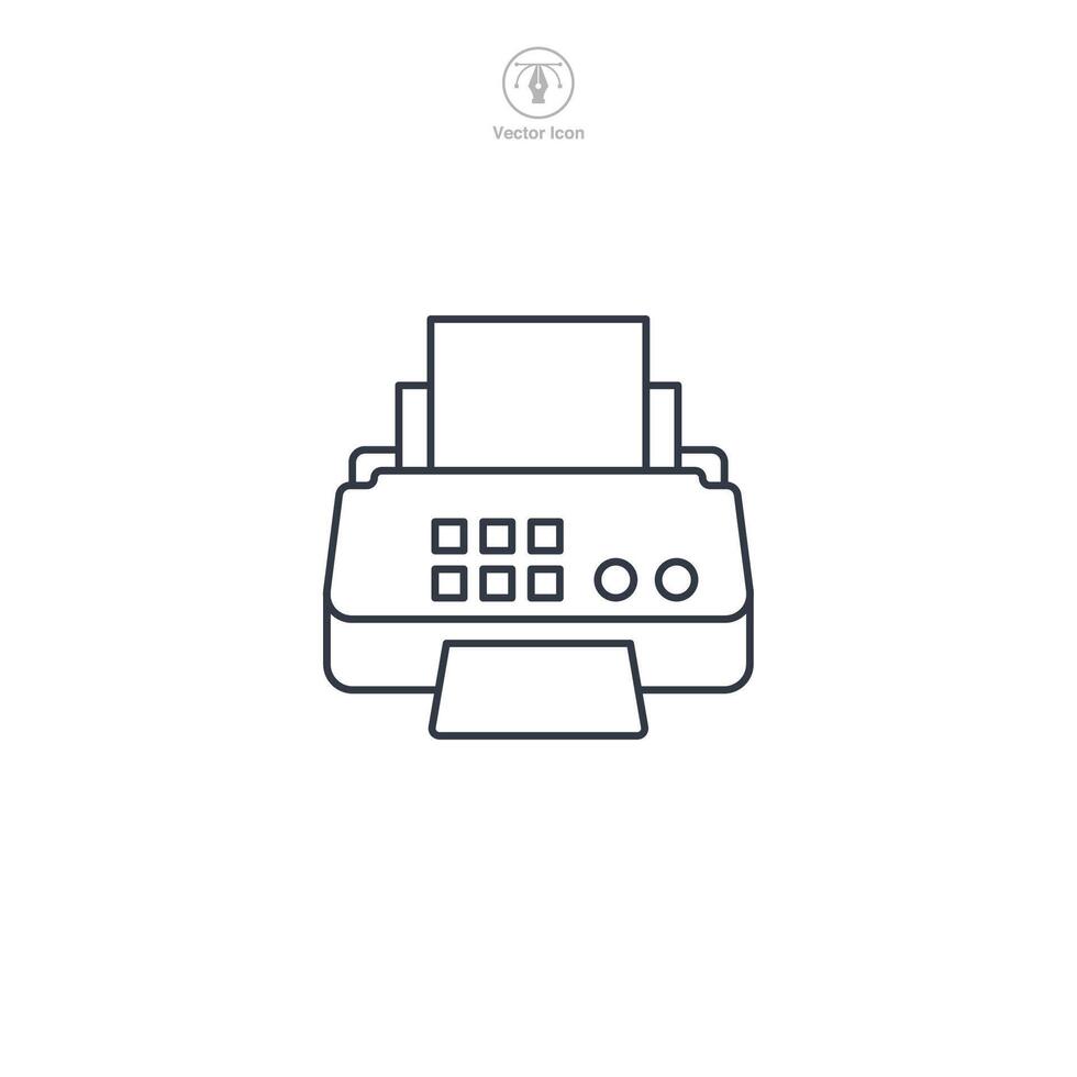 Fax machine icon symbol illustration isolated on white background vector