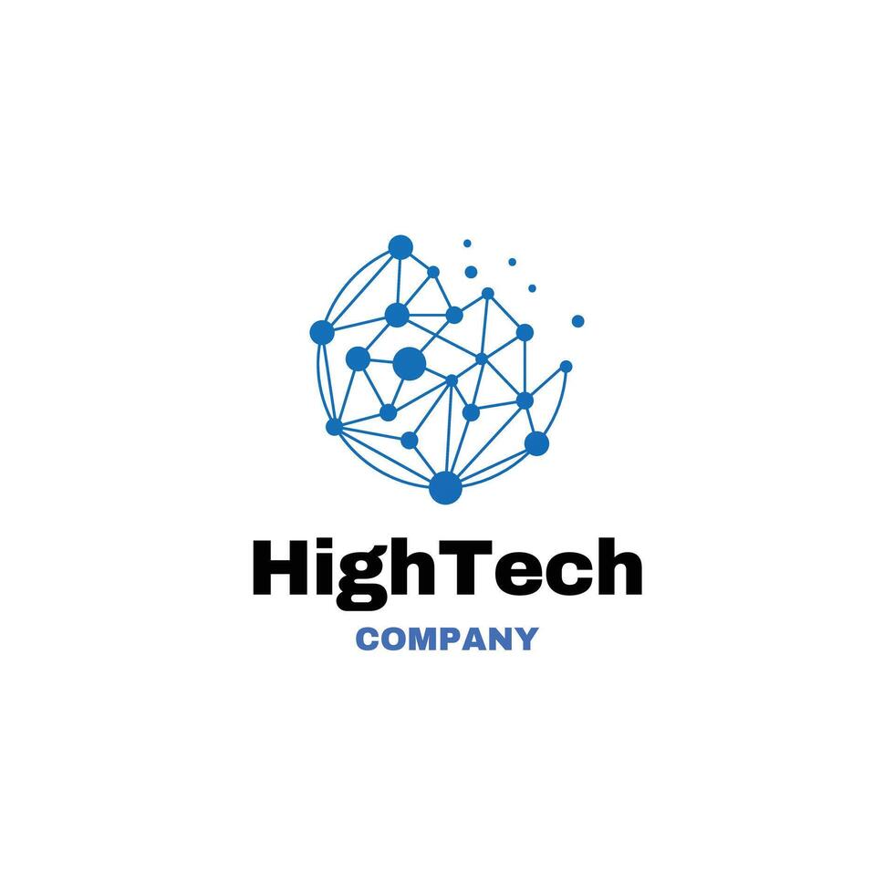 High tech company artificial intelligence logo design vector