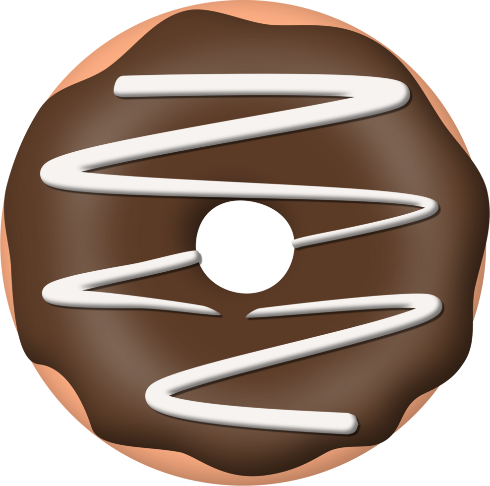 donuts with chocolate glaze and topping illustration png