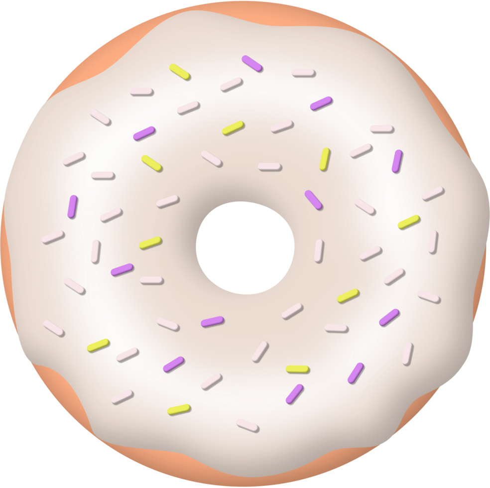 donuts with white glaze and topping illustration png