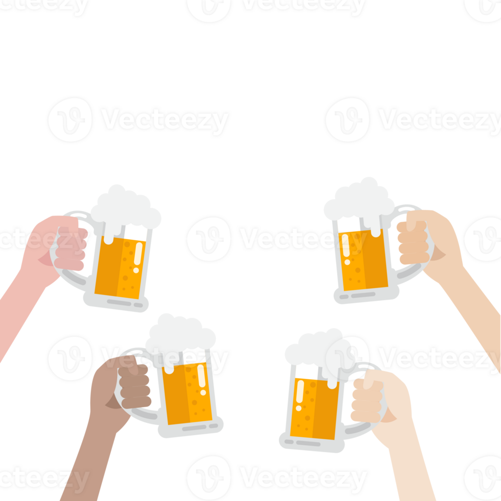 People clinking beer glasses. png