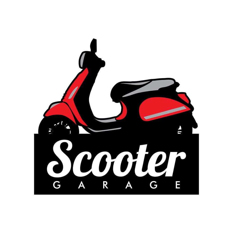 scooter logo icon design template silhouette vector