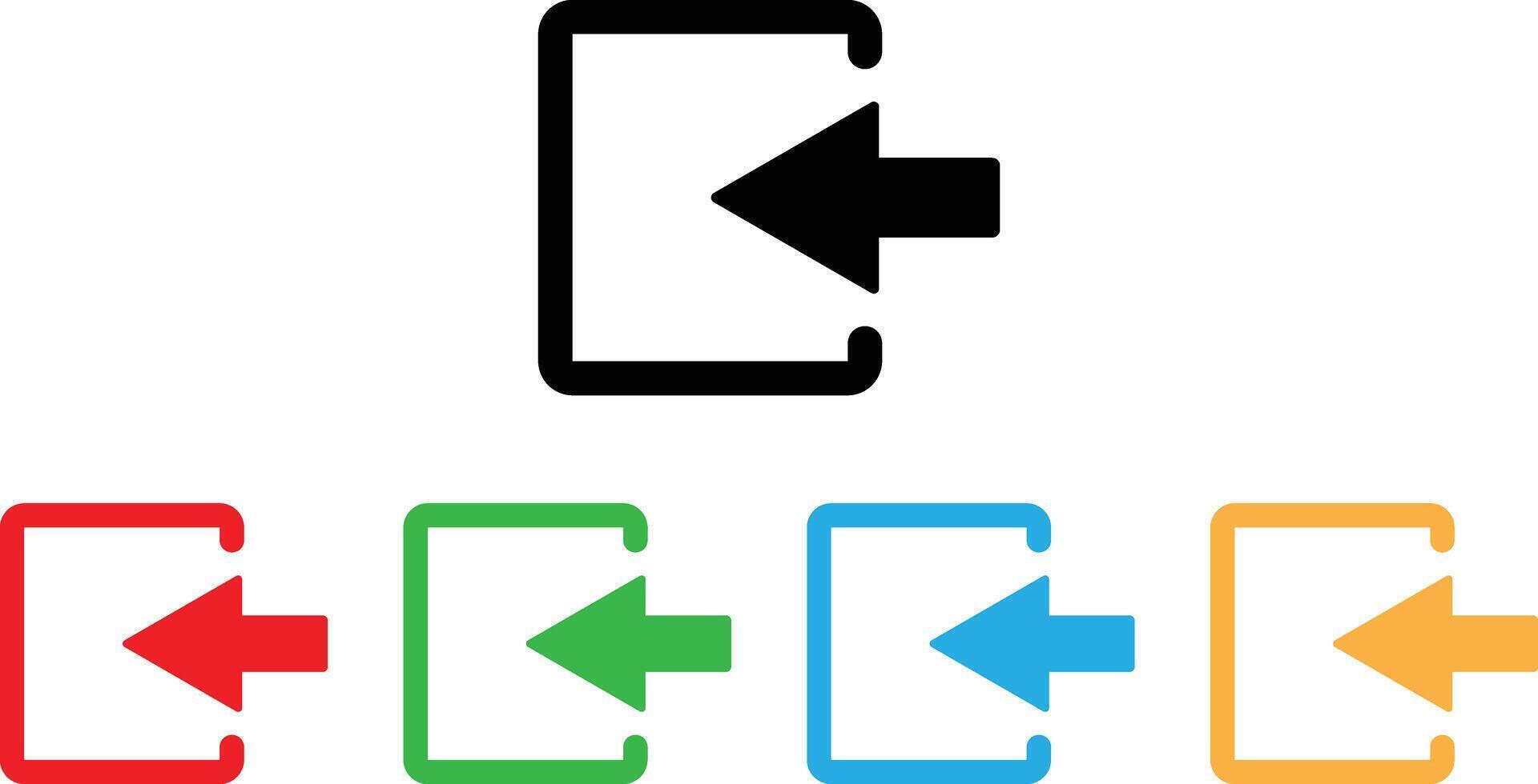 Entrance icon set in different colors . Login icon . Enter symbol vector
