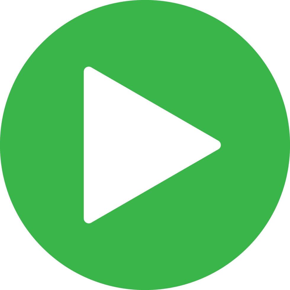 Green play button icon isolated on white background . Play sign . Play icon vector
