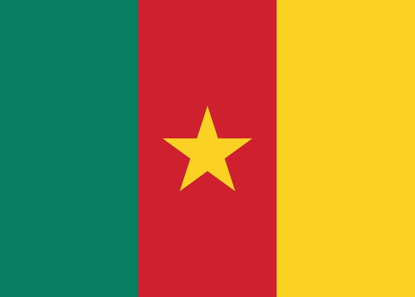 Cameroon flag isolated on white background . National flag of Cameroon. illustration vector