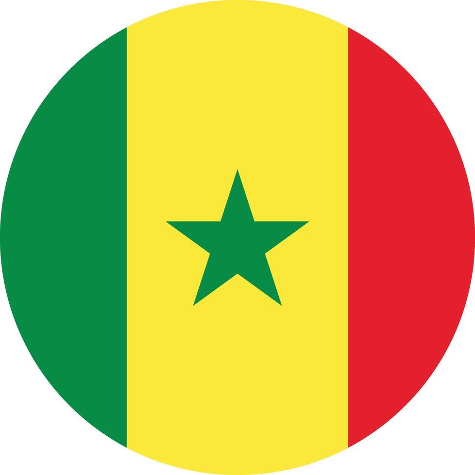 Round Senegal flag , Circle flag of Senegal . Senegal flag button . illustration vector