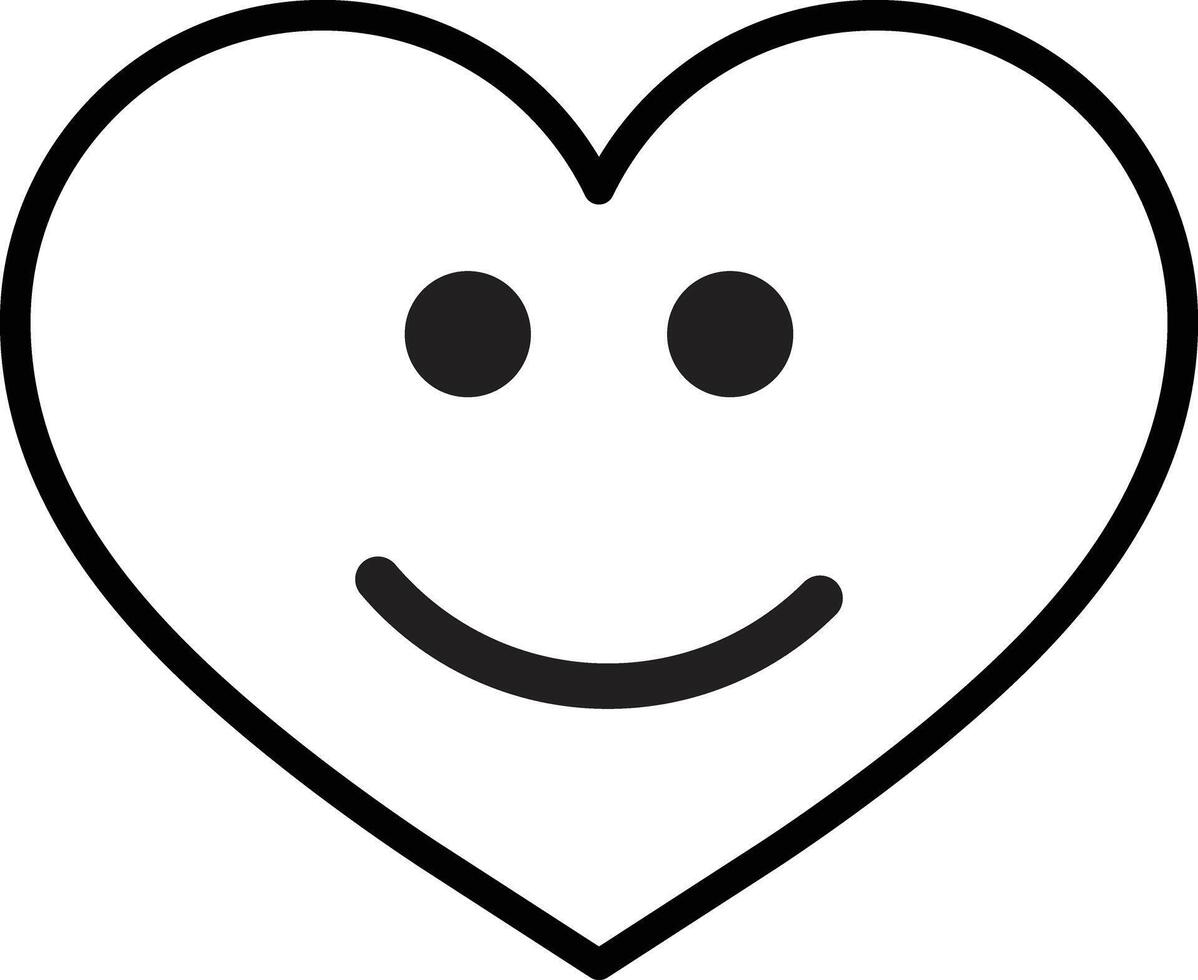 Smiling heart icon isolated on white background . Love smile icon vector