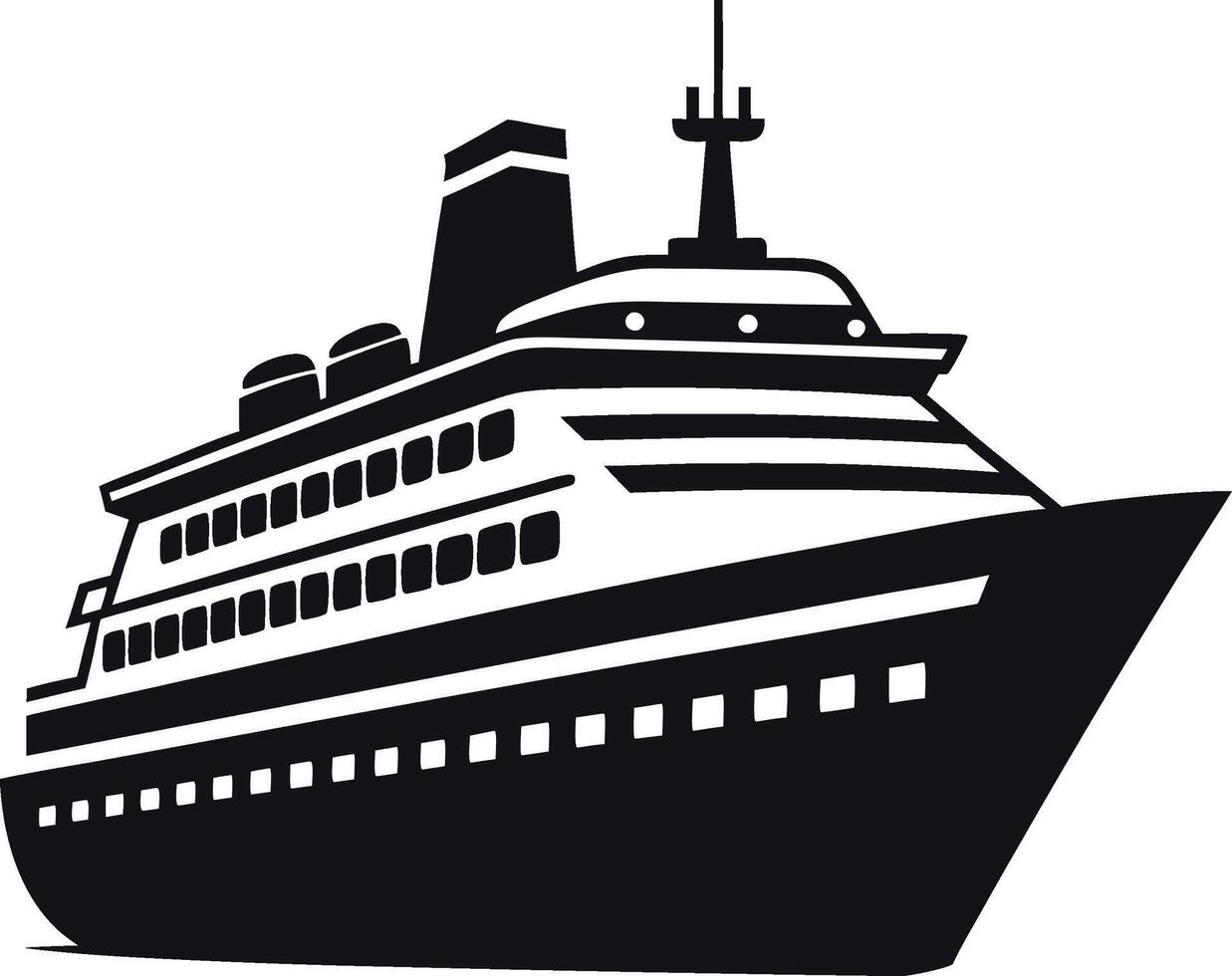 Cruise Ship Logo Black Icon vector