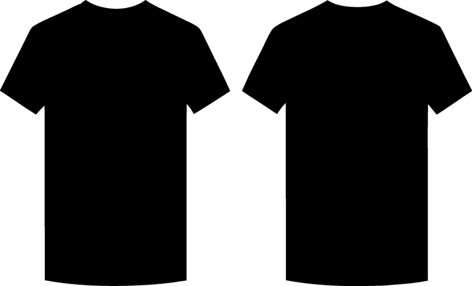 Unisex black t-shirt design template. Front and back vector