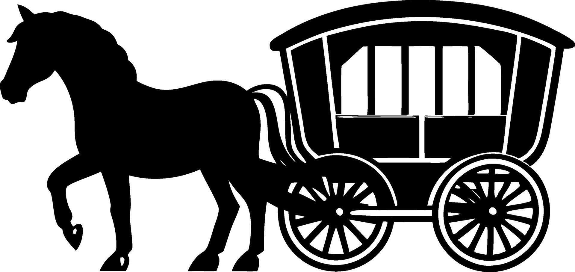 horse-drawn carriage icon illustrations vector