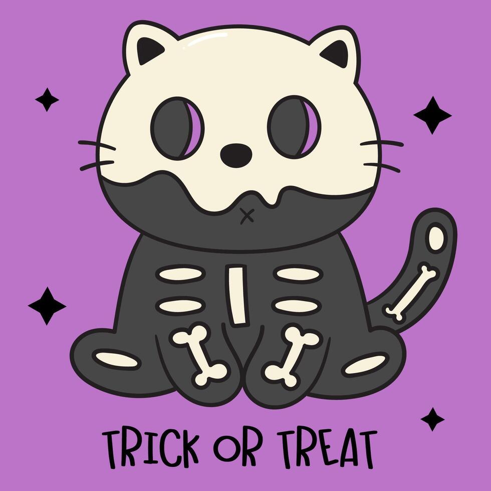 cat halloween wear fancy dress kawaii kitten vector