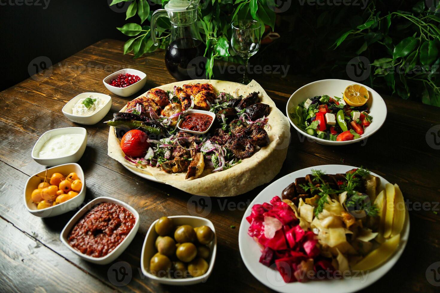 Mixed Grill Platter With Sides and Salad photo