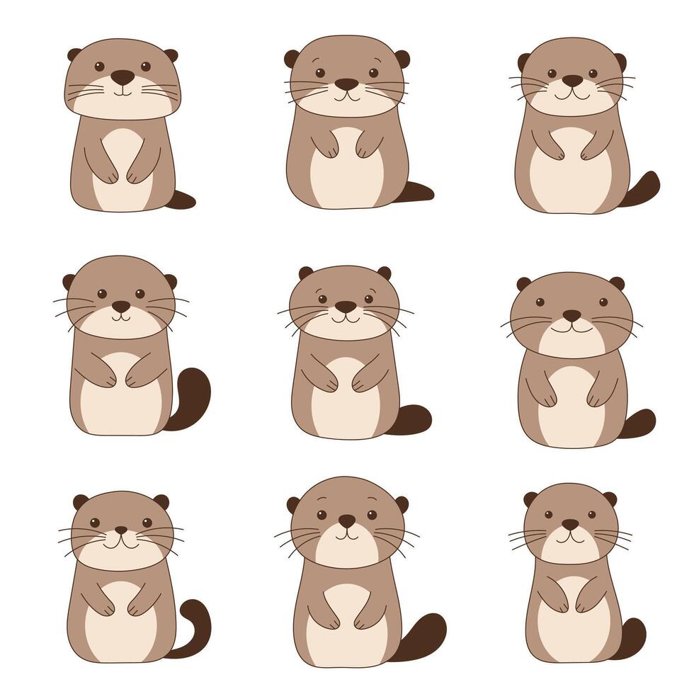 Cute otter clipart design illustration vector