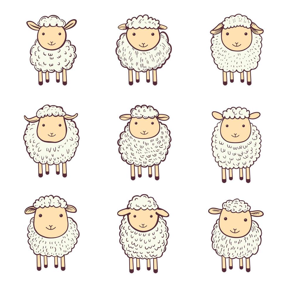 Cute sheep clipart design illustration vector