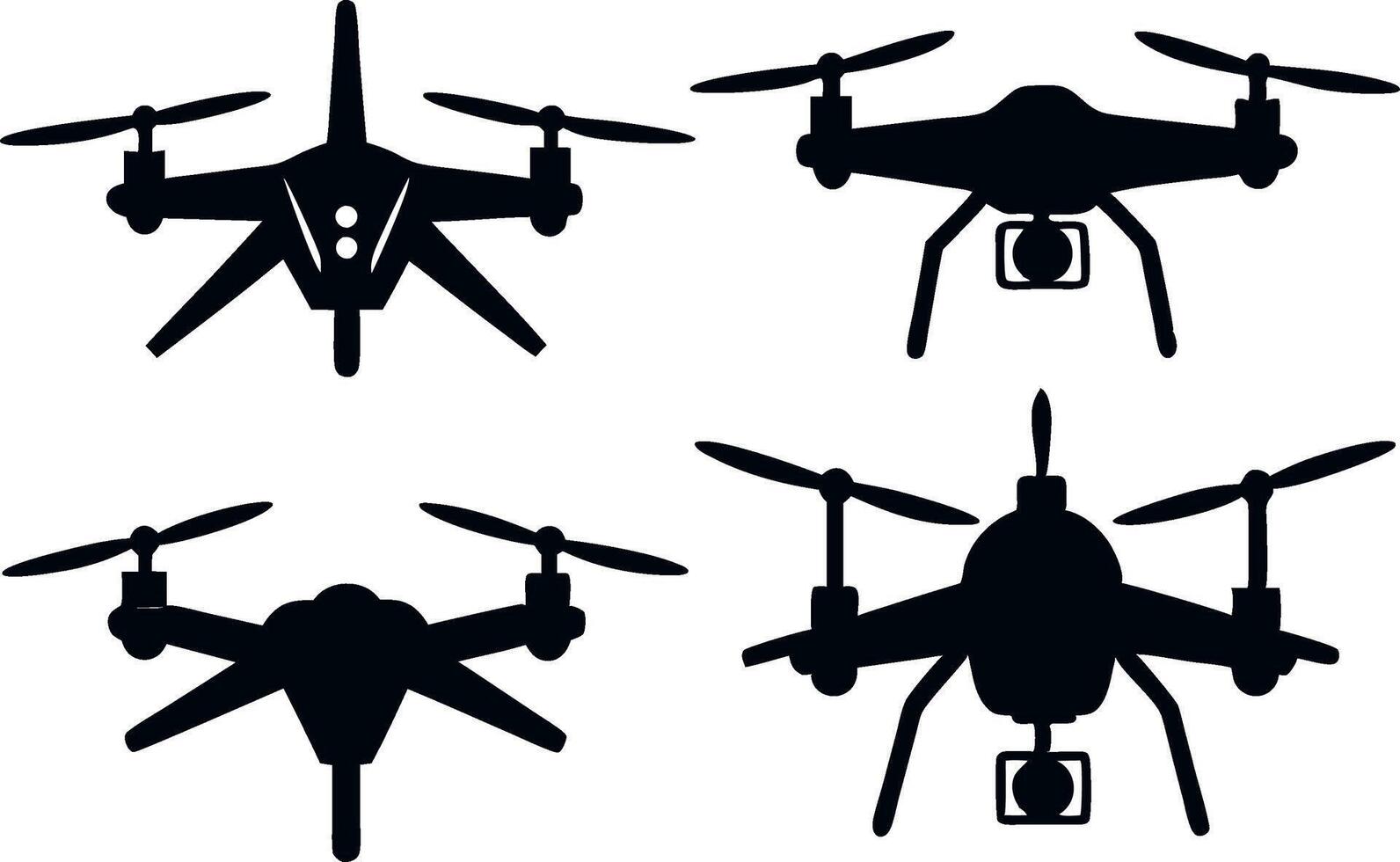Flying Drone Silhouette illustration vector