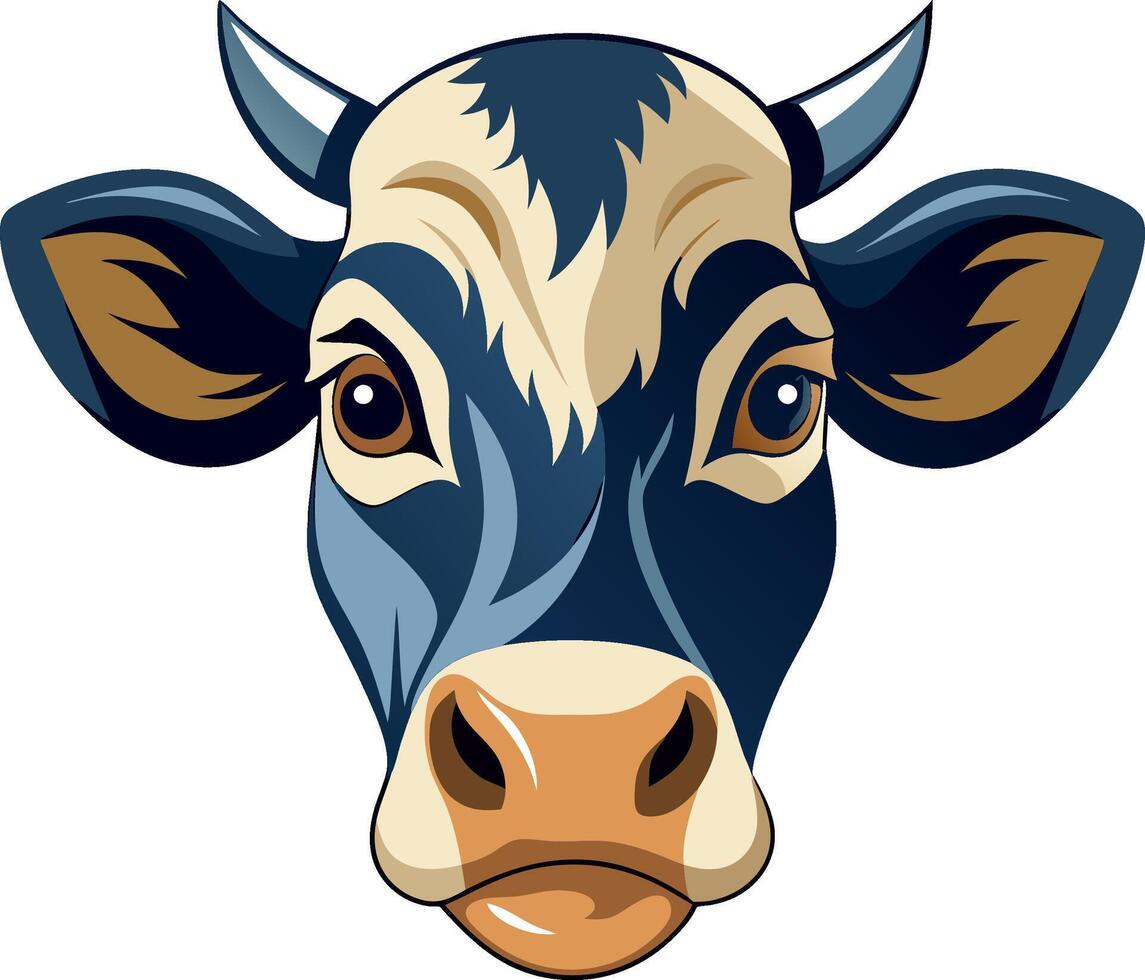 cow head sticker vector