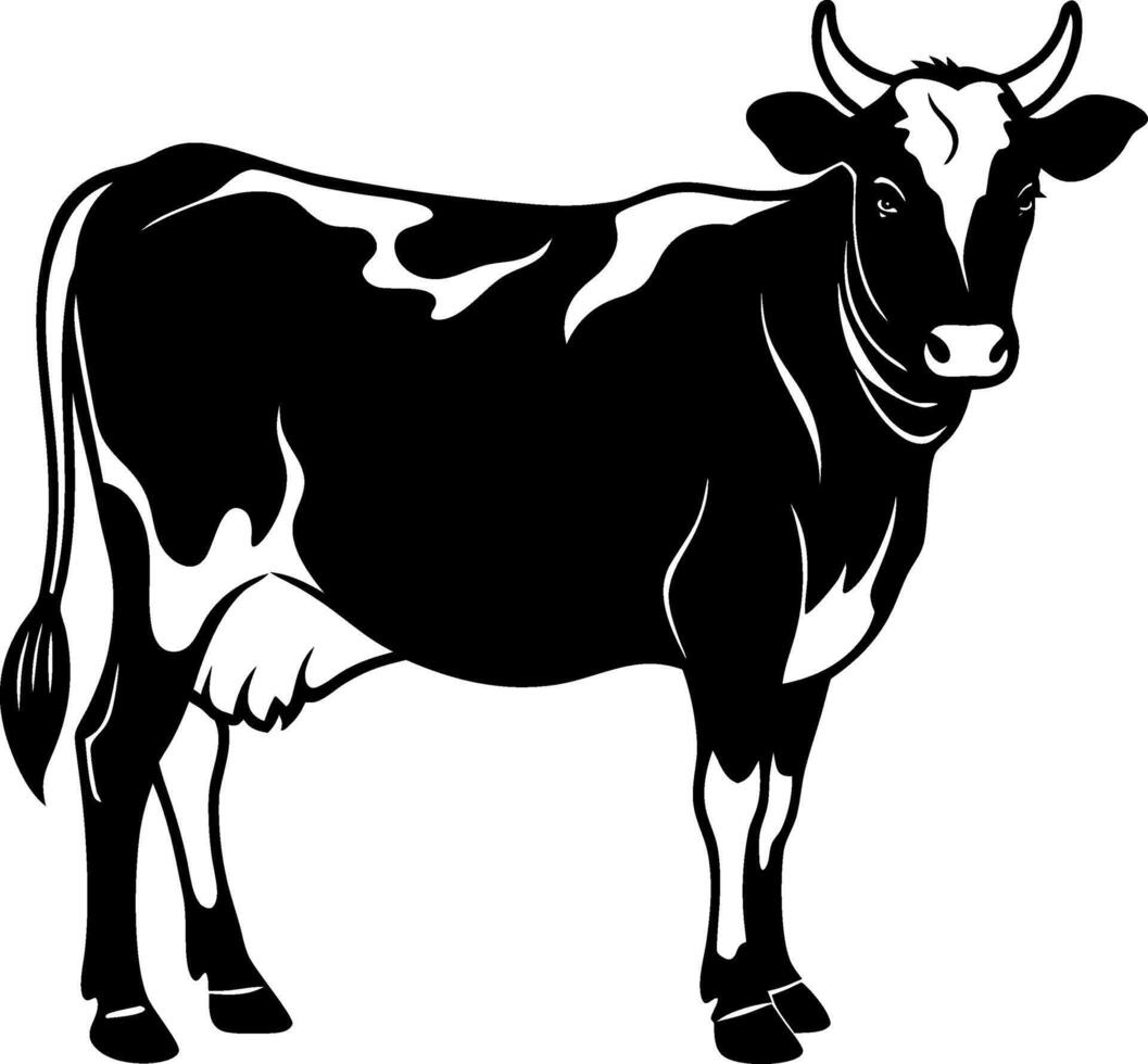 cow silhouette design with white background vector