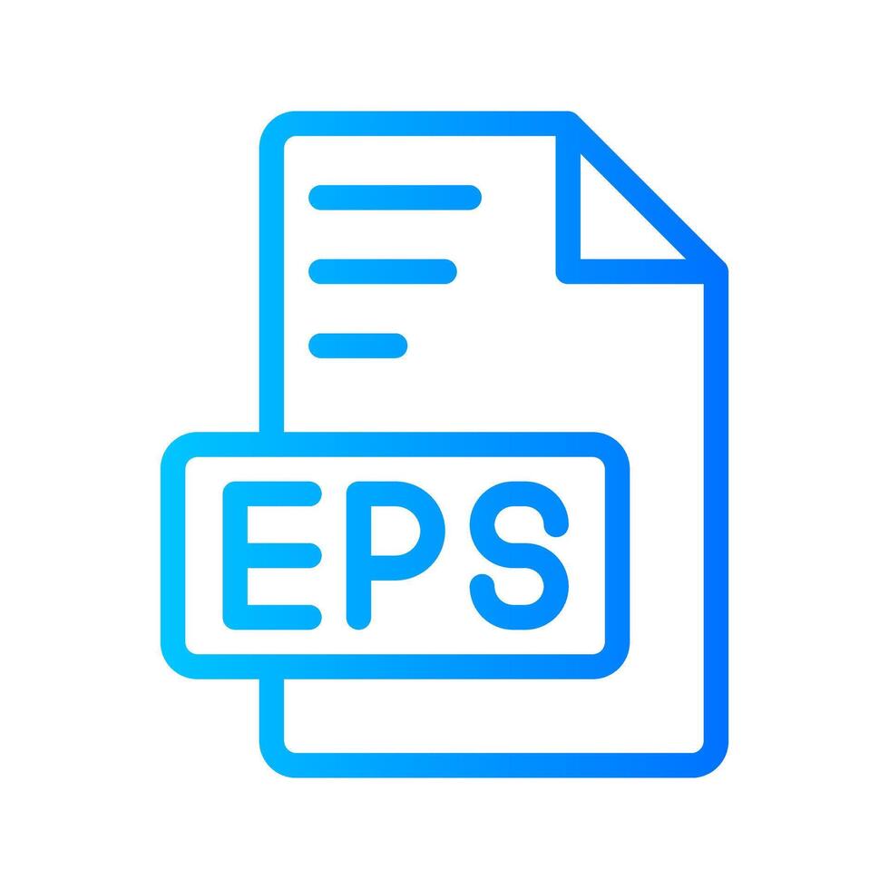 Eps Document file gradient icon. format file type icons symbol, Extension, type data, illustration. vector
