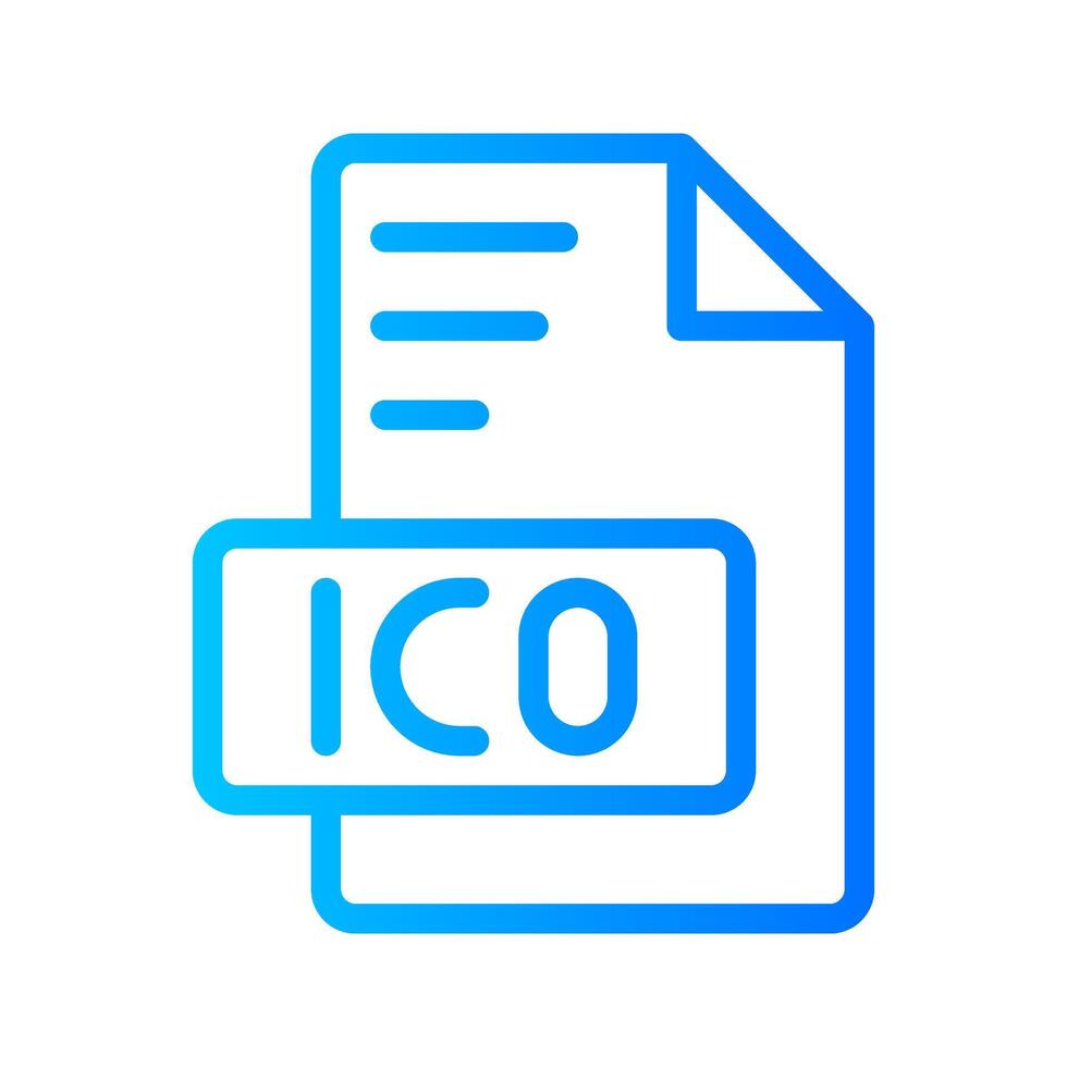 Ico Document file gradient icon. format file type icons symbol, Extension, type data, illustration. vector