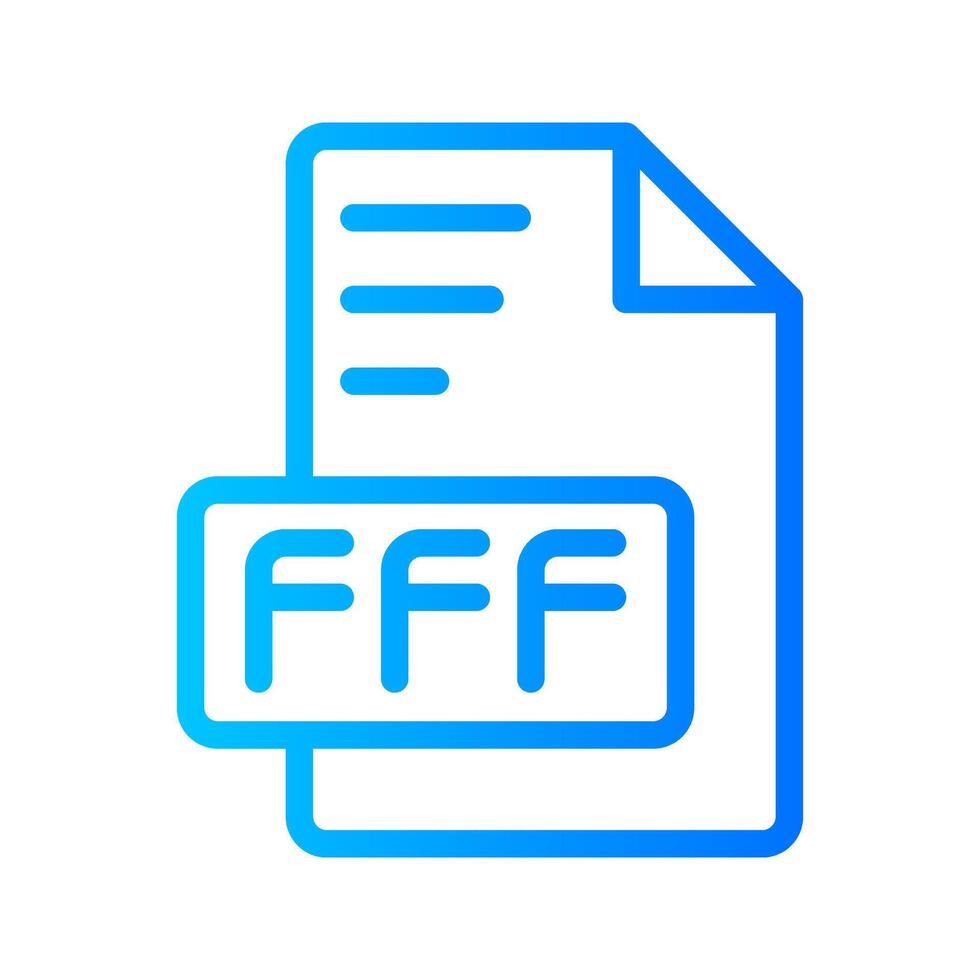 Fff Document file gradient icon. format file type icons symbol, Extension, type data, illustration. vector