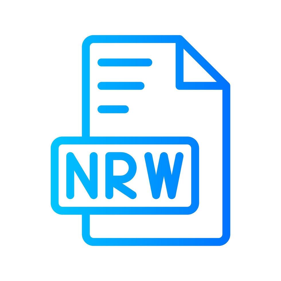 Nrw Document file gradient icon. format file type icons symbol, Extension, type data, illustration. vector